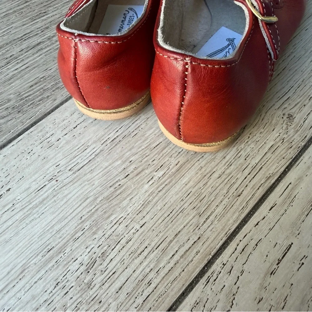Zimmermann Scalloped Mary Jane Kids Shoes - Red